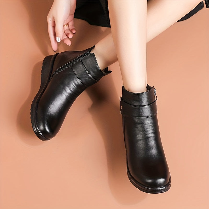 Damen Stiefelette mit Schnalle & Warmfutter, braun