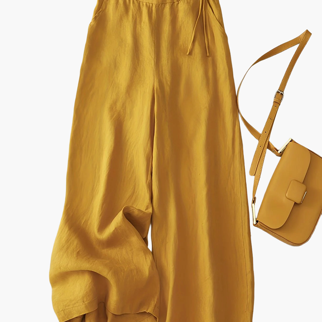 Pantaloni da tempo libero donna a gamba larga con vita alta e coulisse – Look estivo elegante per tutti i giorni e l’ufficio