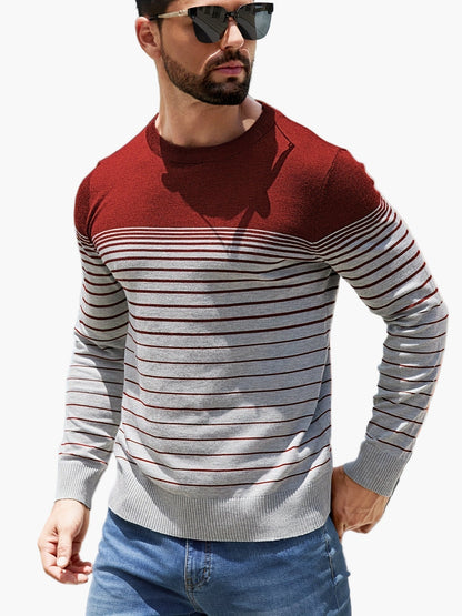 Herren Strickpullover mit Streifenmuster – Lässiger Freizeit-Look für Alltag und Büro