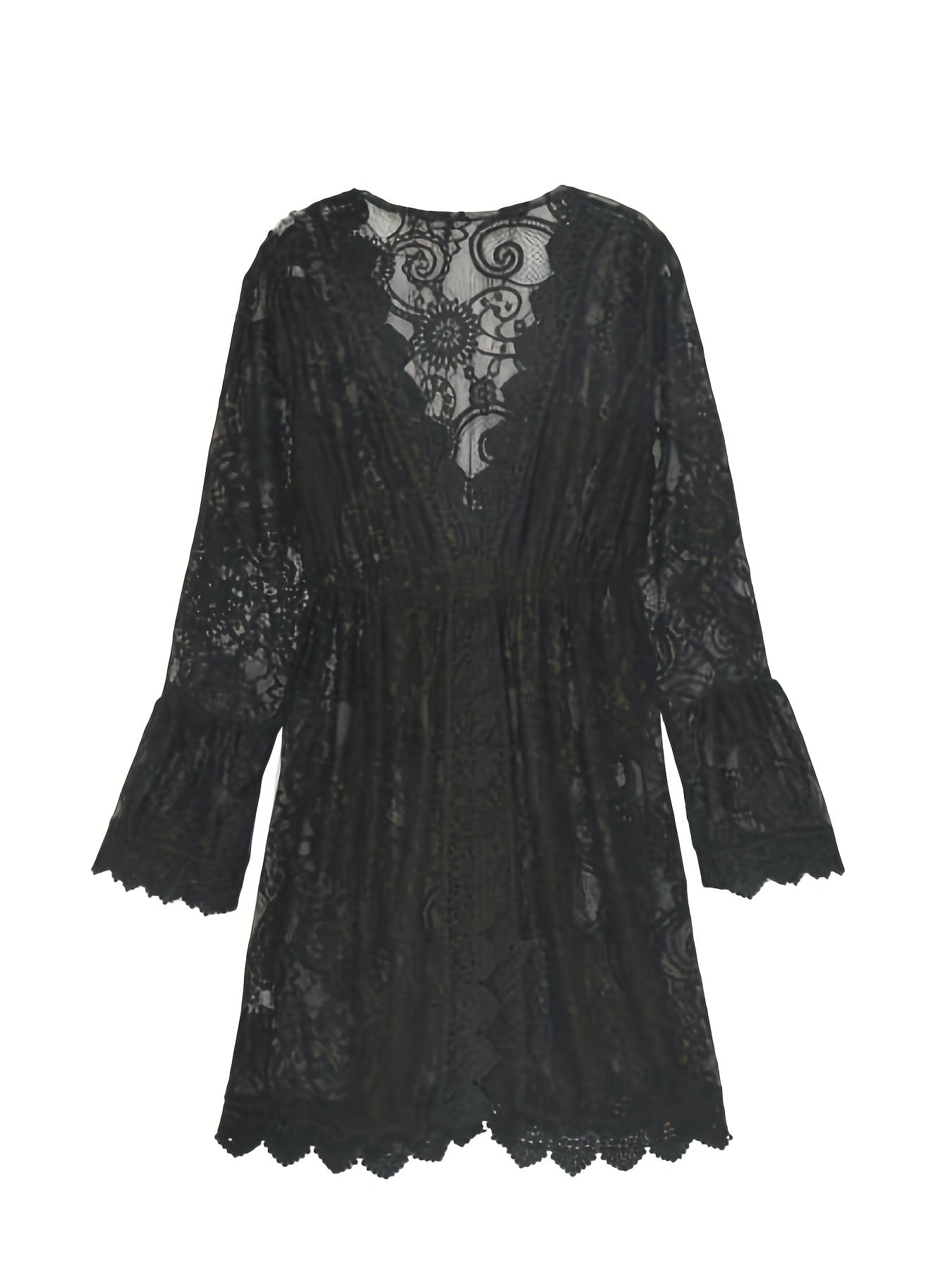 Dame strandtunika med blonder – elegant boho-stil for ferie og strand