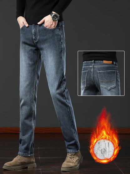 Thermo Jeans Herren gefüttert Winterhose Grau / Dunkelblau