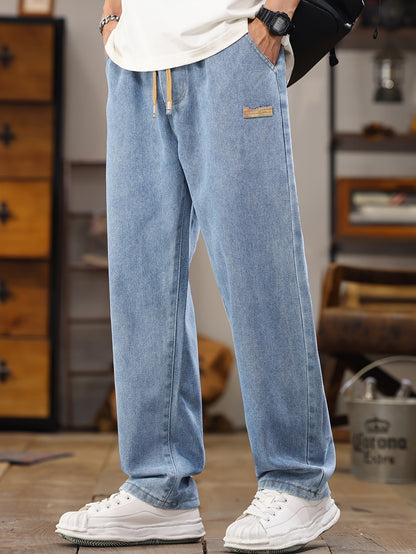 Jean jogging homme coupe décontractée – style streetwear décontracté avec cordon de serrage, idéal pour les loisirs et le quotidien