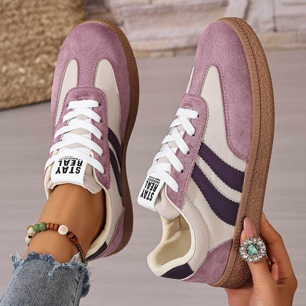 Dame Retro Sneakers Hverdag Street Style Fritidssko
