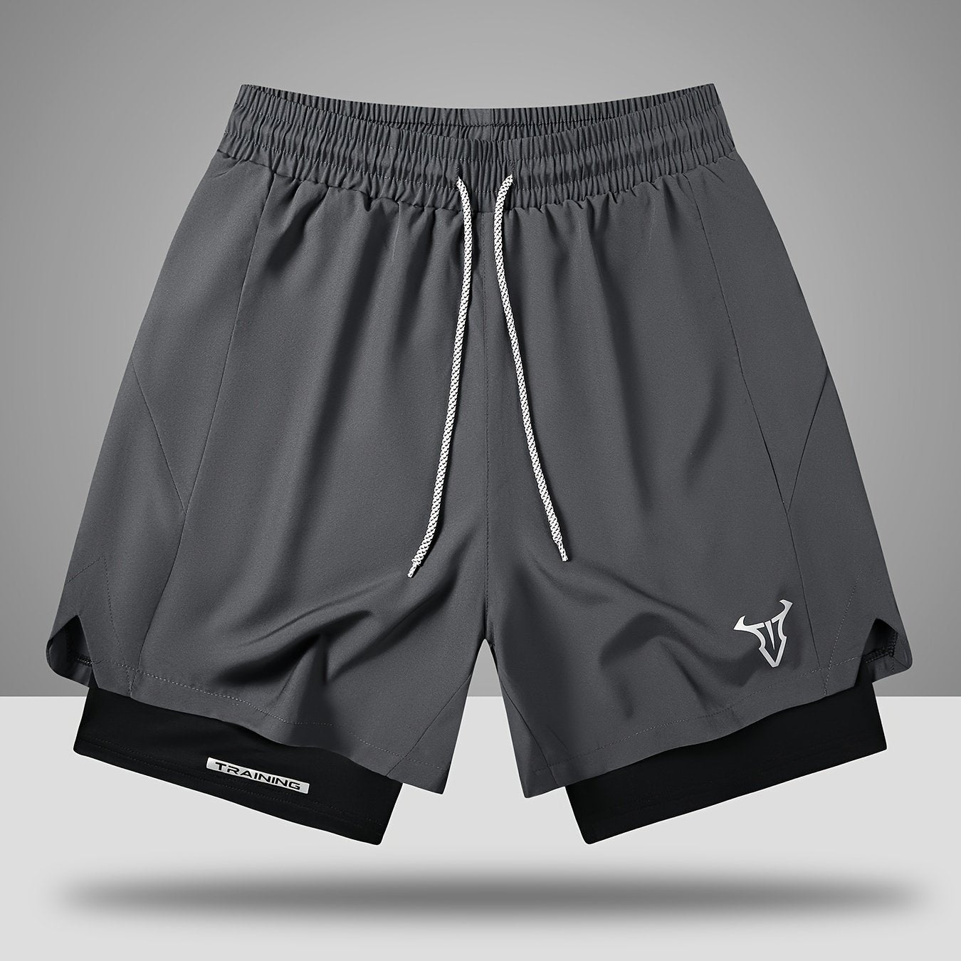 Pantaloncini da allenamento uomo fitness sport taglio regolare con coulisse e tasche laterali
