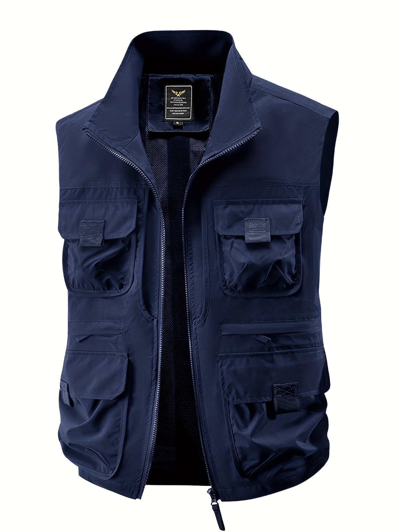 Herren Outdoor Utility-vest med flere lommer, fritidsvest for fiske, fotturer og fotografering