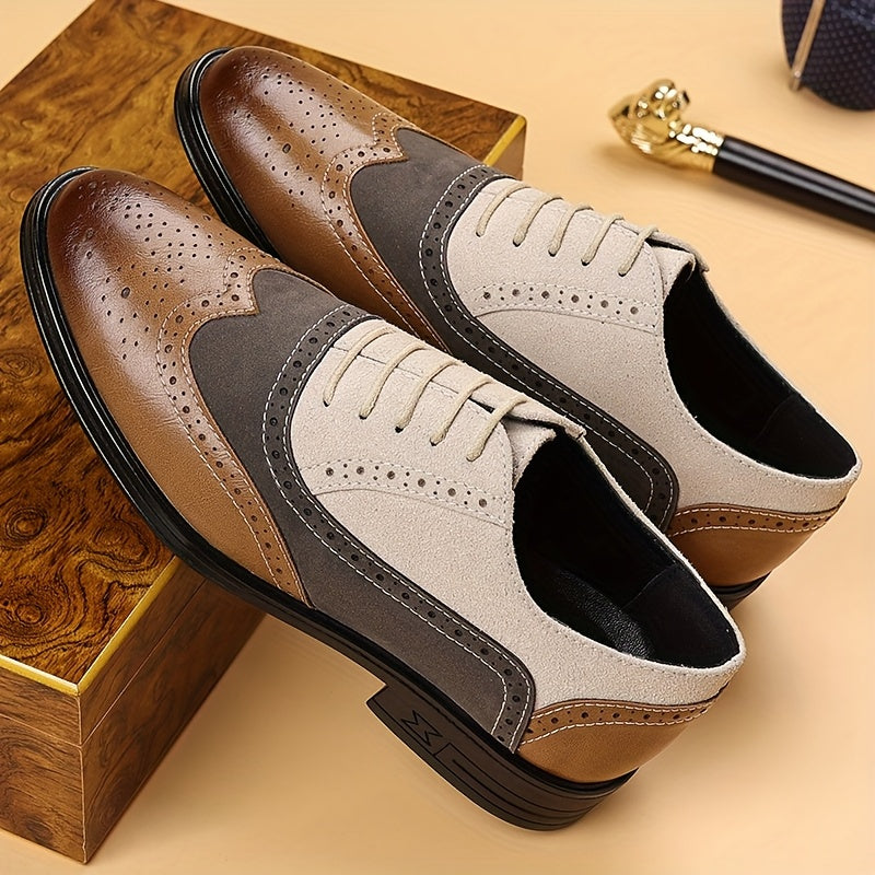 Herren Business Freizeitschuhe Klassische Brogue-Schnürschuhe für Alltag und Büro