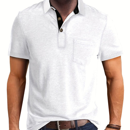 Polo uomo manica corta con taschino – Camicia casual moderna per tutti i giorni e il tempo libero