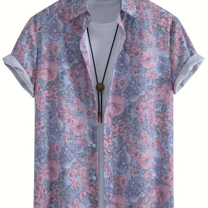 Chemise de villégiature à manches courtes pour homme avec imprimé coquillages – Look estival maritime pour la plage et les loisirs