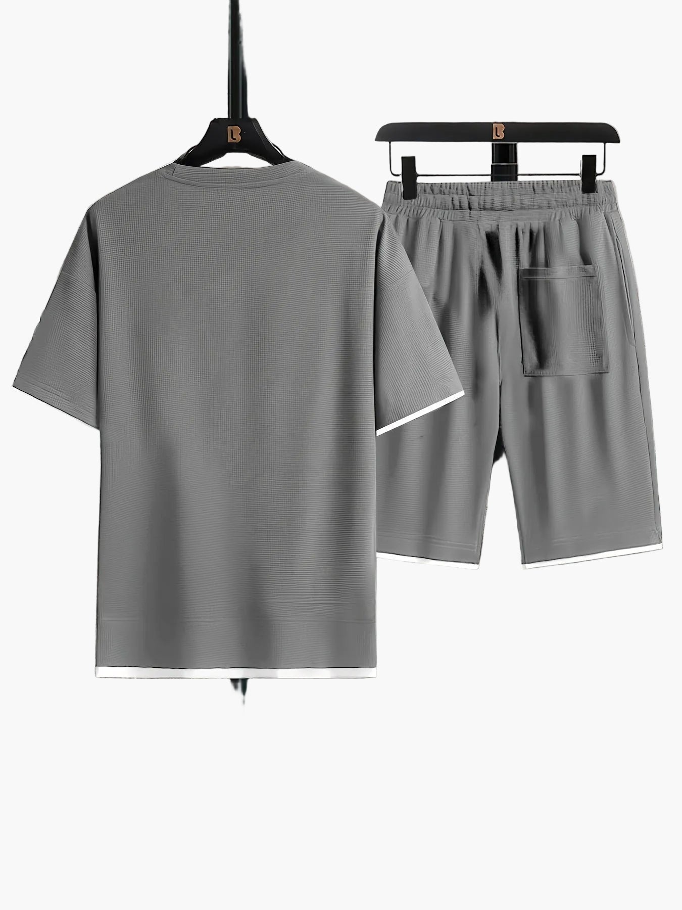 Ensemble détente homme deux pièces – T-shirt manches courtes et short, tenue lounge moderne