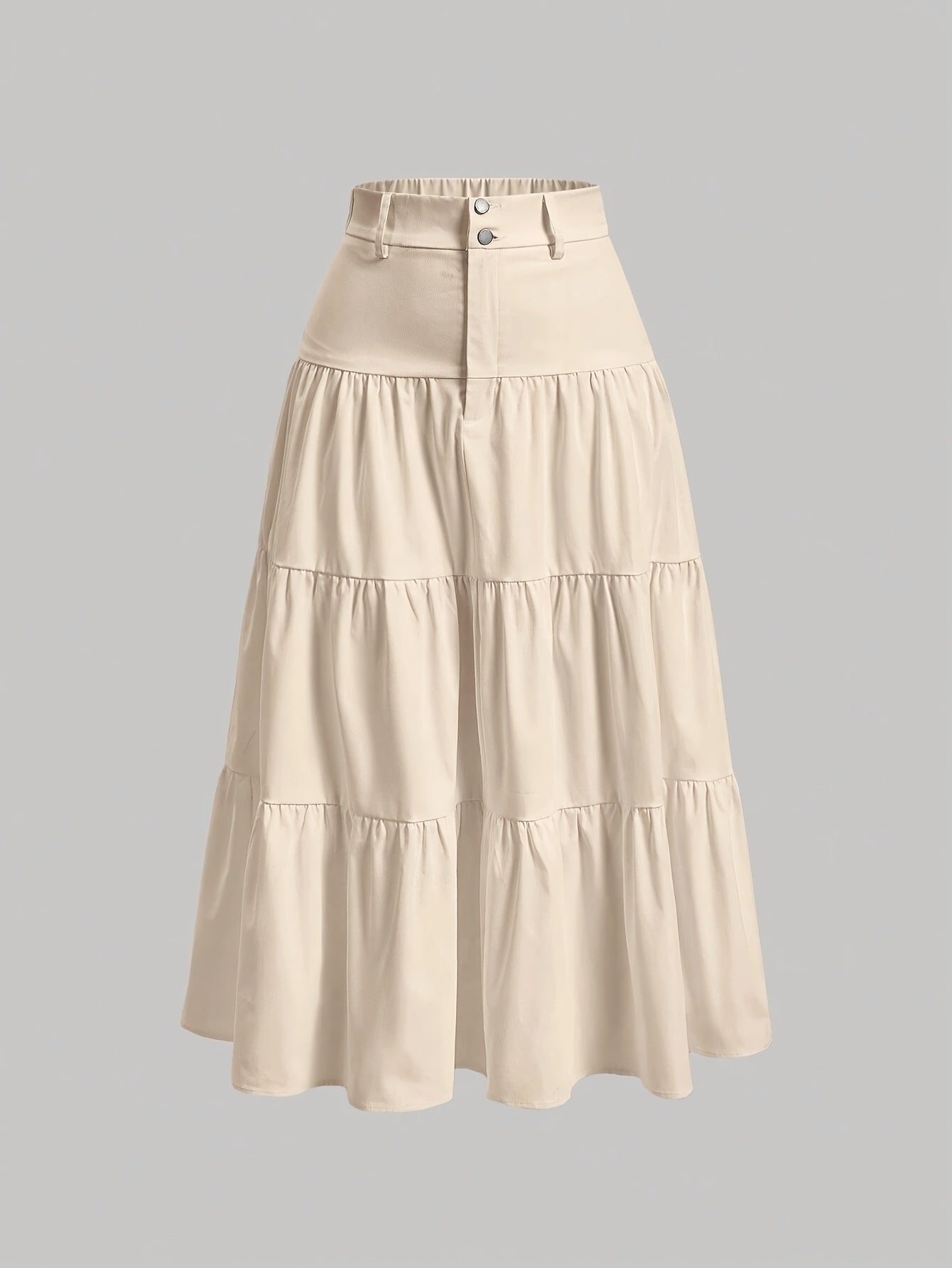 Damen Maxirock mit hoher Taille und Stufen-Design – Eleganter Freizeitrock für Frühling und Sommer