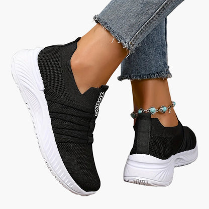 Sneaker Slip-On da donna con motivo a righe – Scarpe casual comode per tutti i giorni e viaggi