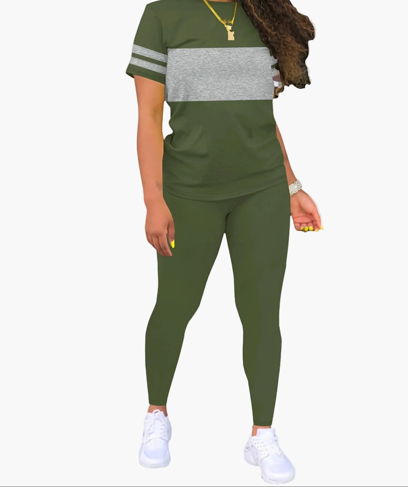 Set casual sportivo da donna – Completo con T-shirt e leggings per tutti i giorni e il tempo libero