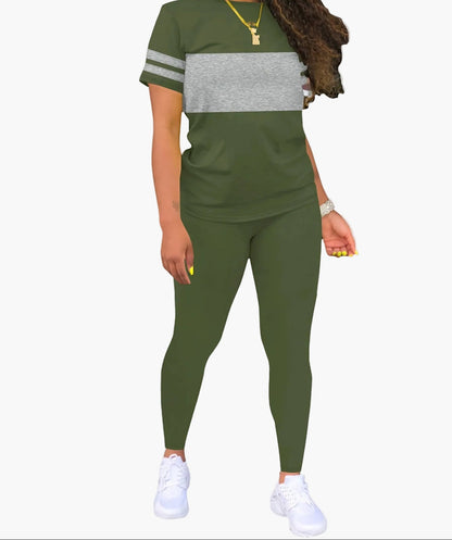 Set casual sportivo da donna – Completo con T-shirt e leggings per tutti i giorni e il tempo libero