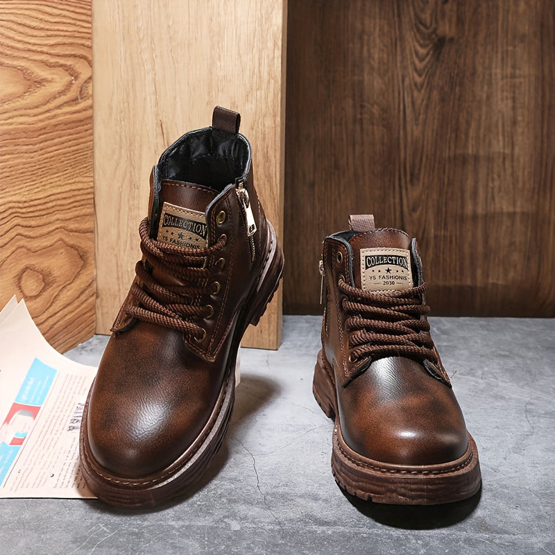 Herren Winterstiefel Schnürstiefel Gefütterte Boots Braun Schwarz