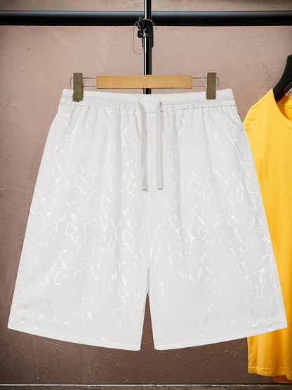 Shorts pour hommes avec motif jacquard de roses – à la mode, décontractés, idéaux pour les loisirs et l'été