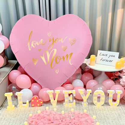 Ballon cœur avec inscription dorée pour femmes – Cadeau parfait pour la fête des mères ou un anniversaire, décoratif et élégant