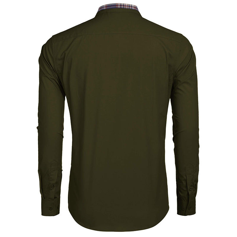Herre slim fit fritidsskjorte med tern – Stilfuld langærmet business & casual skjorte