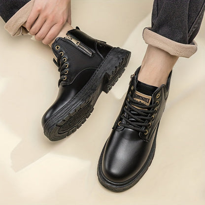 Herren Winterstiefel Schnürstiefel Gefütterte Boots Braun Schwarz