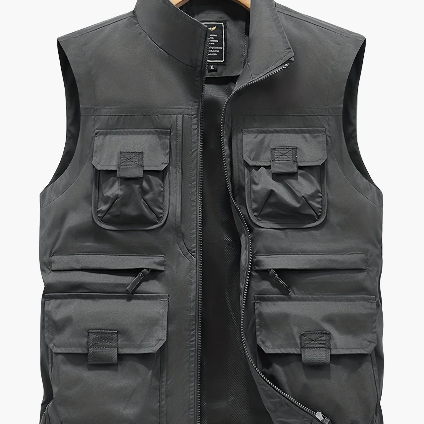Herren Outdoor Utility-vest med flere lommer, fritidsvest for fiske, fotturer og fotografering