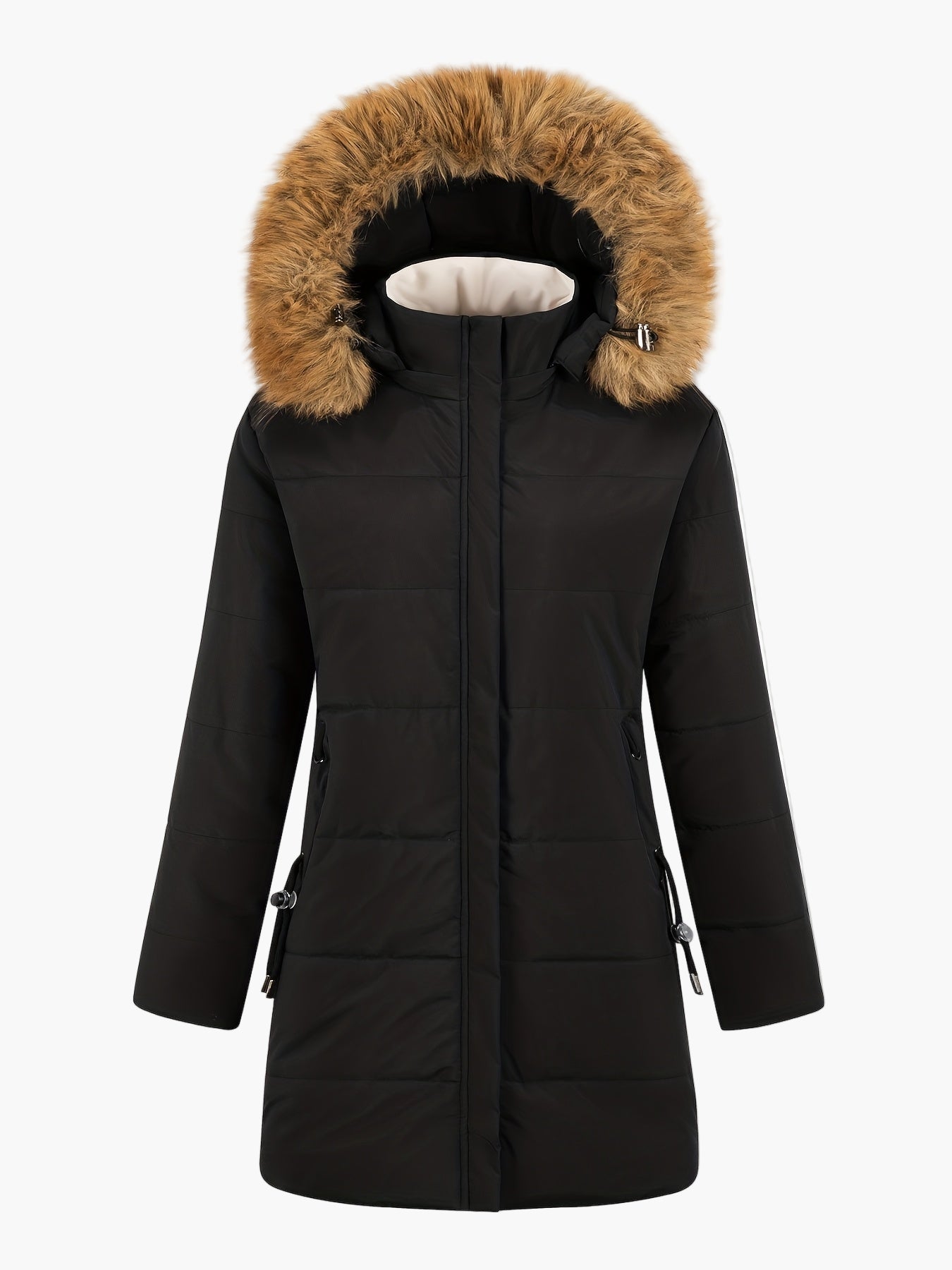 Damen Winterparka mit Kapuze und Kunstpelz – Modische warme Jacke für kalte Tage
