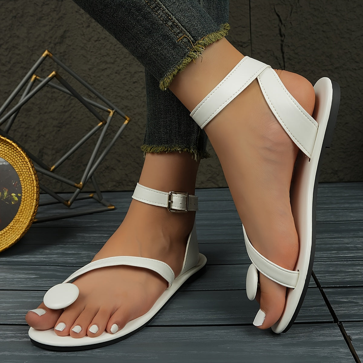 Sandali infradito da donna con cinturino asimmetrico e design moderno – Perfetti per estate e vacanze