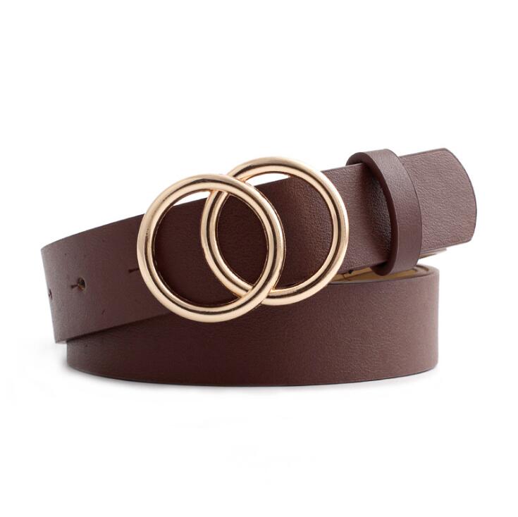 Damesriem van PU-leer met O-ringgesp