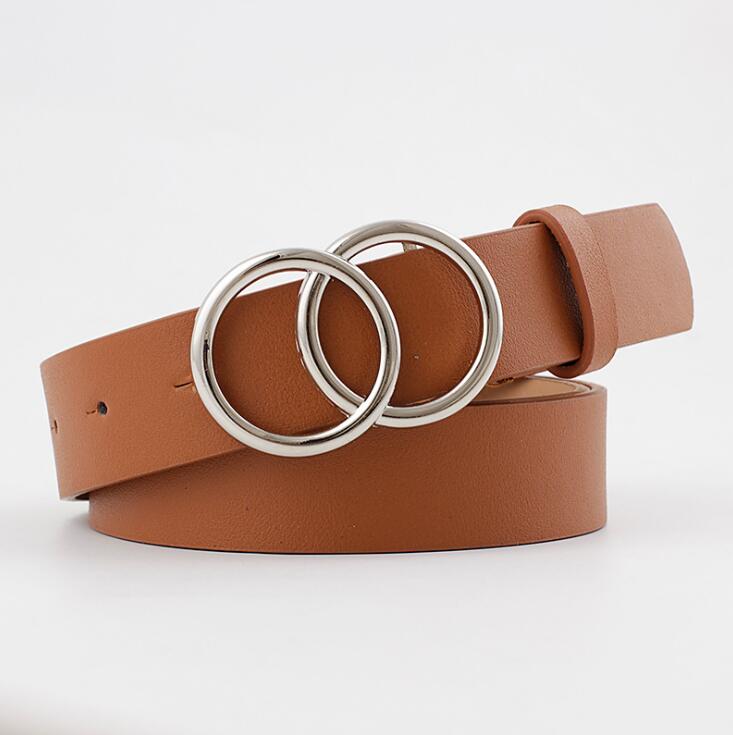 Damesriem van PU-leer met O-ringgesp