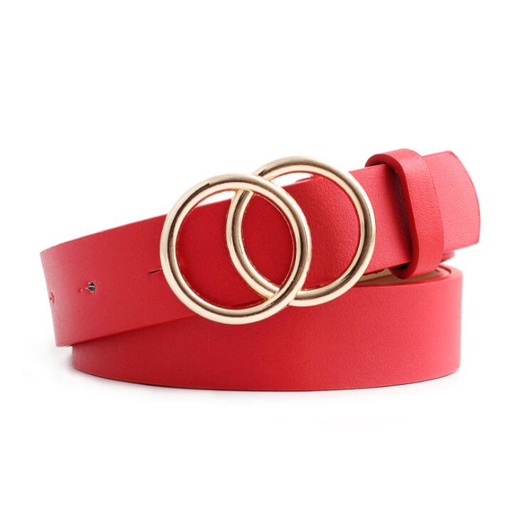 Damesriem van PU-leer met O-ringgesp
