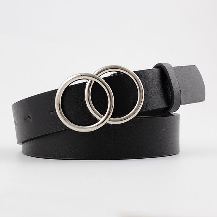 Damesriem van PU-leer met O-ringgesp