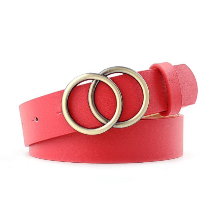 Damesriem van PU-leer met O-ringgesp