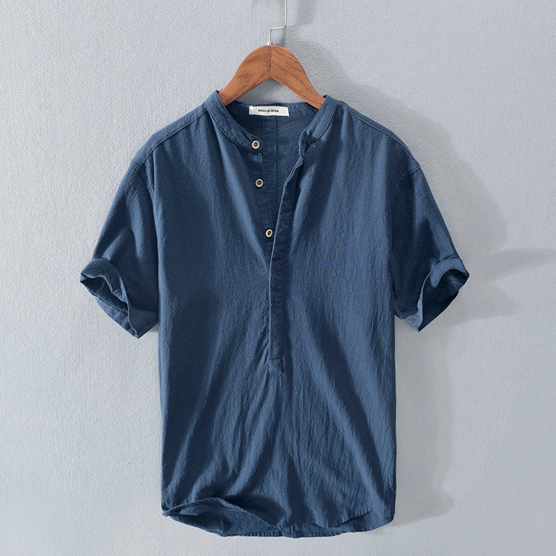 Steve – Heren T-shirt met opstaande kraag van Japanse ijs- en