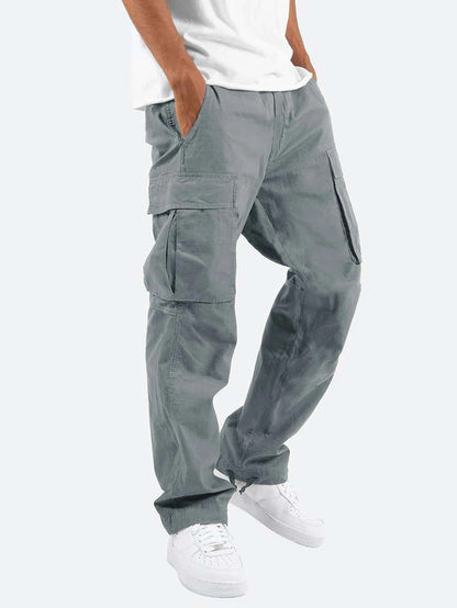Pantalon cargo pour homme style streetwear – Pantalon décontracté confortable à coupe droite avec grandes poches