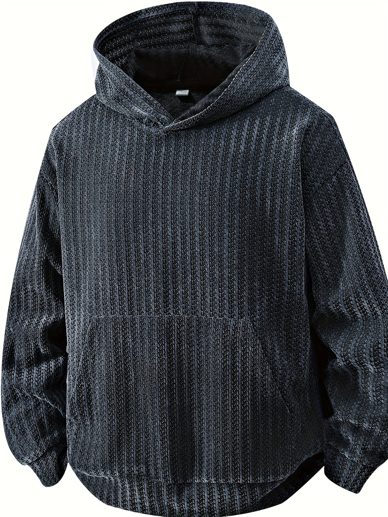 Sudadera con capucha y bolsillo canguro – Diseño acanalado, corte holgado