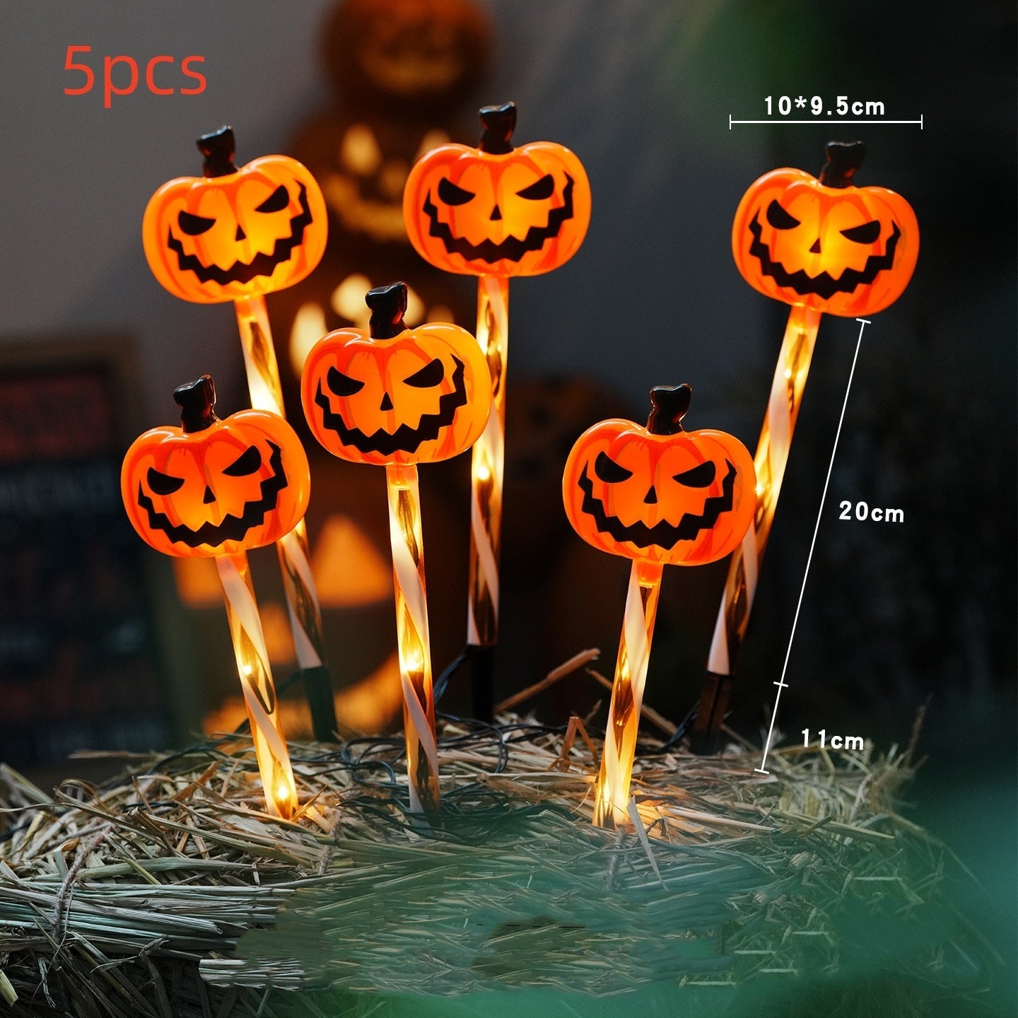 Halloween LED havepinde med spøgelseslys – Dekoration til have & fest