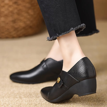 Damen vintage Mary Jane-skor med klack – elegant komfort för vardag och kontor