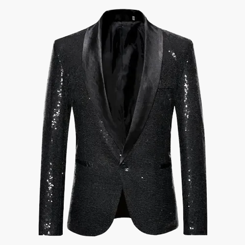 Chaqueta de esmoquin brillante para hombre para ocasiones festivas – Elegante blazer de fiesta con lentejuelas