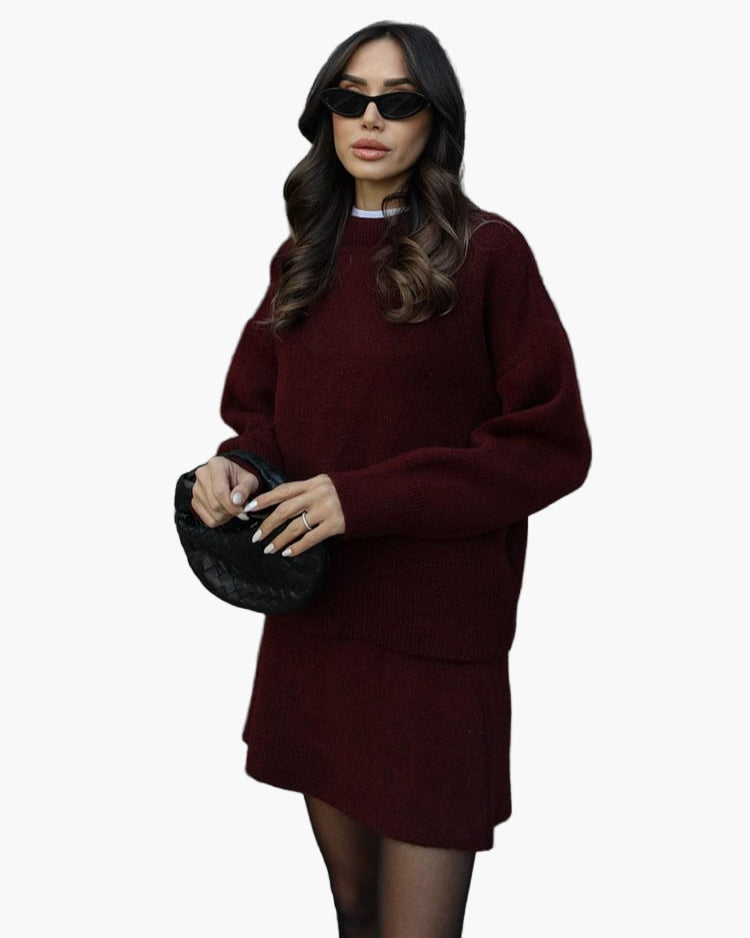 Damen Strickset Zweiteiler – Elegantes Herbst-Winter Outfit für Alltag & Freizeit