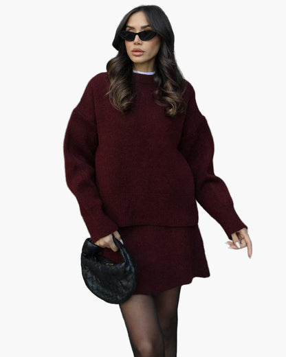 Damen Strickset Zweiteiler – Elegantes Herbst-Winter Outfit für Alltag & Freizeit