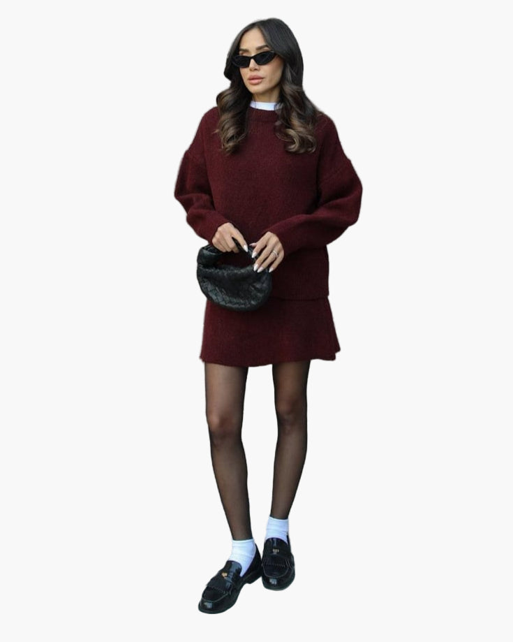 Damen Strickset Zweiteiler – Elegantes Herbst-Winter Outfit für Alltag & Freizeit