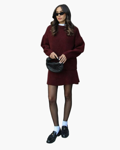 Damen Strickset Zweiteiler – Elegantes Herbst-Winter Outfit für Alltag & Freizeit
