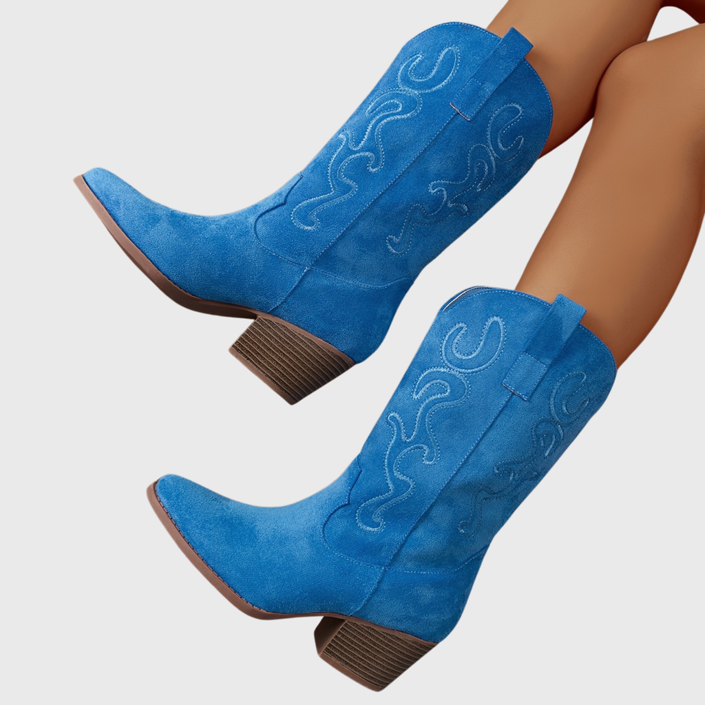 Brecka | Westernlaarzen voor dames met wijde kuit en borduursel