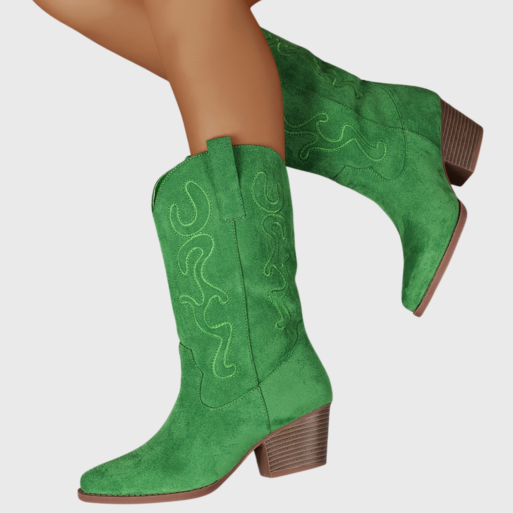 Brecka | Westernlaarzen voor dames met wijde kuit en borduursel