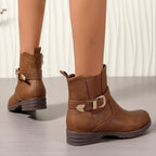 Jemima | Chelsea boot voor dames met westerngesp en blokhak