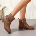 Jemima | Chelsea boot voor dames met westerngesp en blokhak
