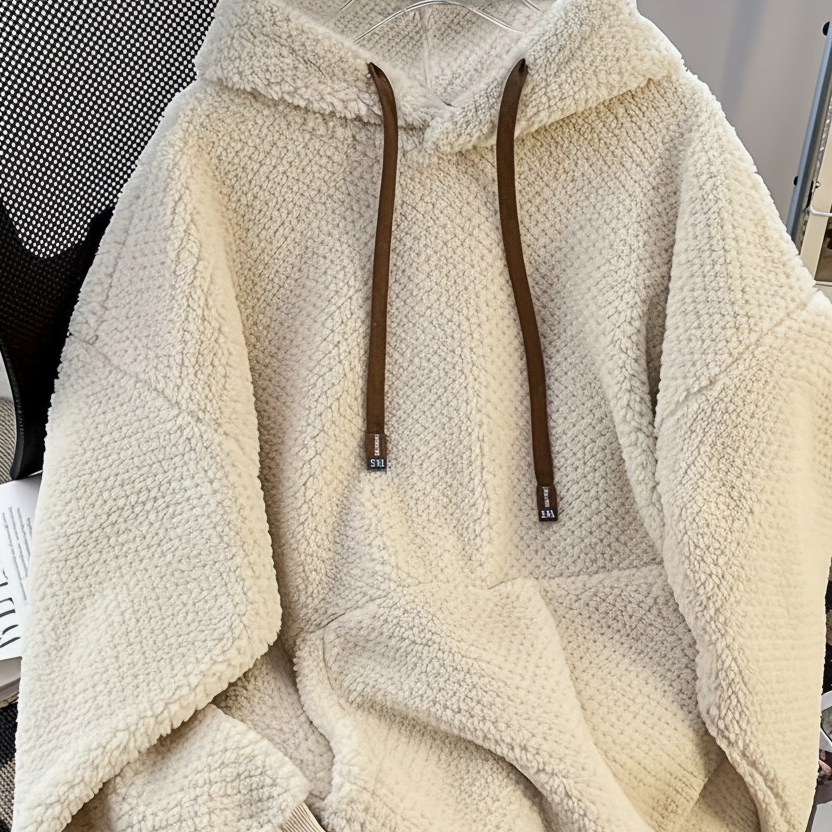 Unisex Teddy-Fleece Kapuzenpullover – Kuscheliger Hoodie mit Kängurutasche und Kordelzug