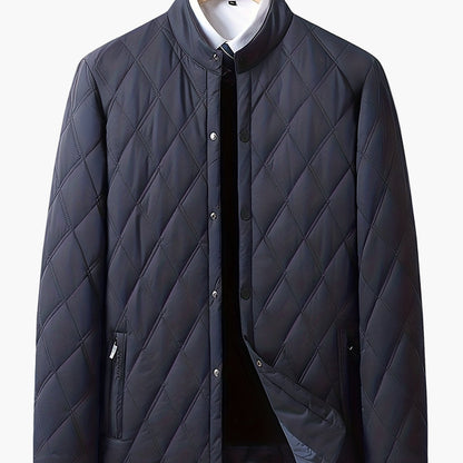 Herren Steppjacke mit modernem Rautenmuster – Eleganter Alltagsstil für Business & Freizeit