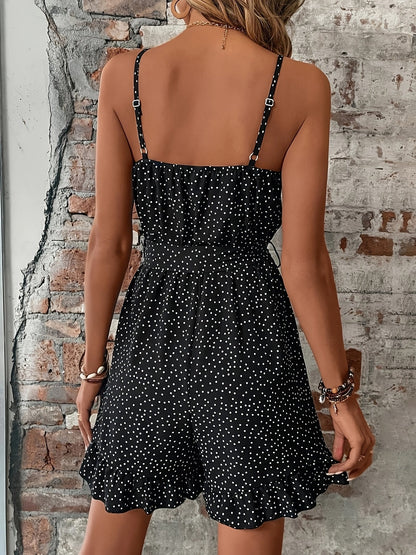 Mono de verano elegante para mujer con lunares y tirantes finos – Perfecto para el día a día y las vacaciones