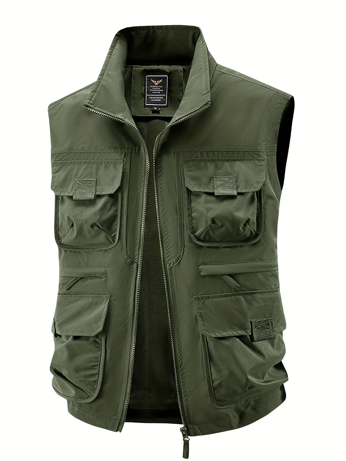 Herren Outdoor Utility-vest med flere lommer, fritidsvest for fiske, fotturer og fotografering