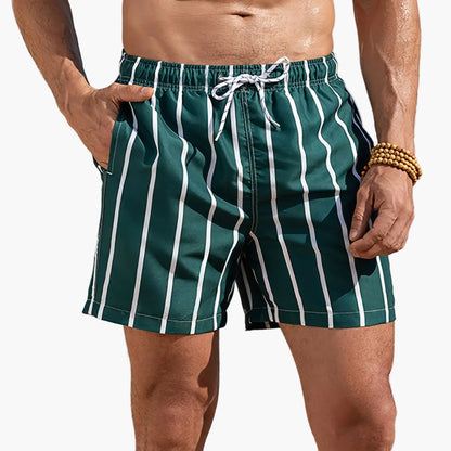 Bañadores de hombre con estampado de rayas – Shorts cómodos para tiempo libre en la playa y la piscina