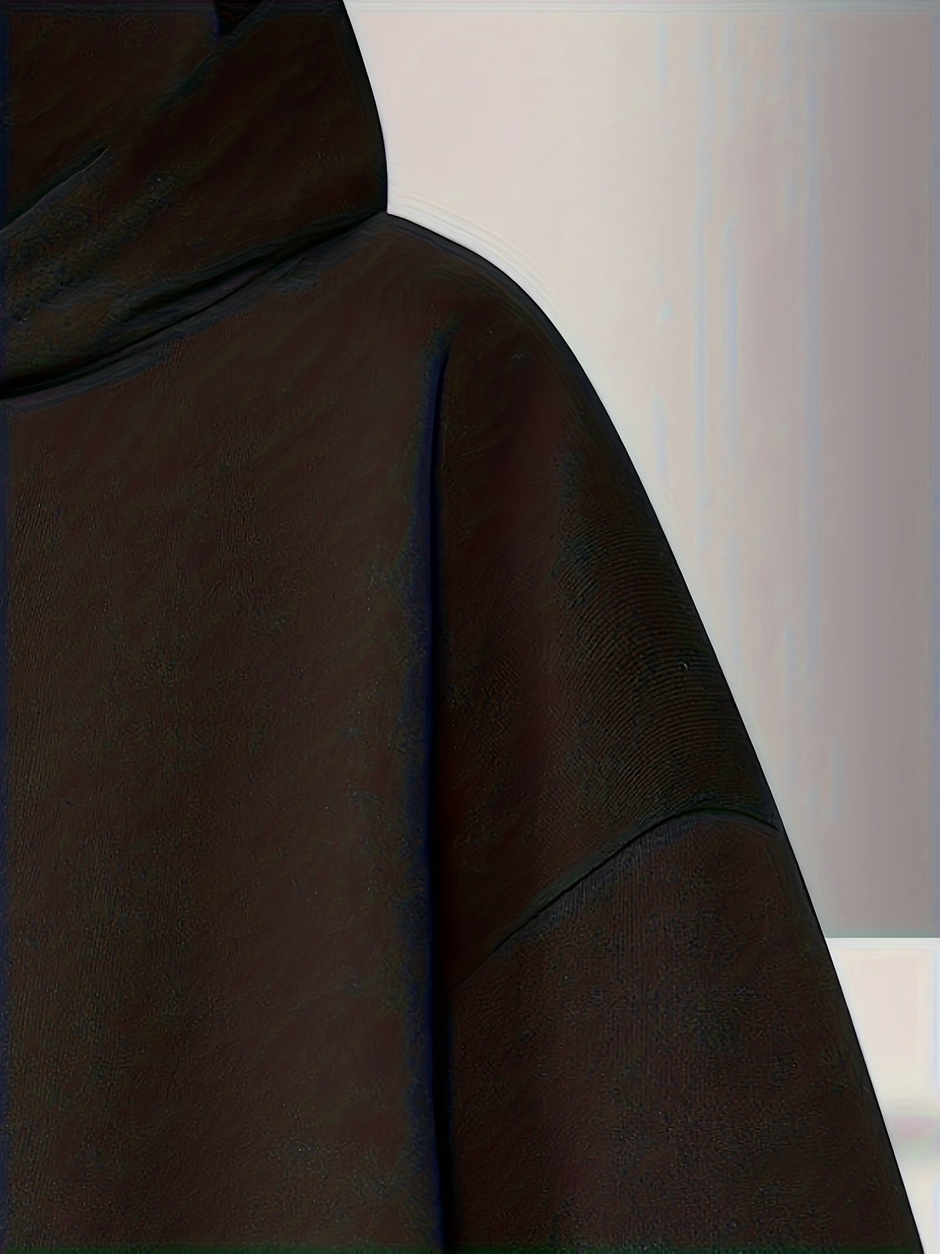Unisex-hoodie zwart met hoge kraag en ritssluiting